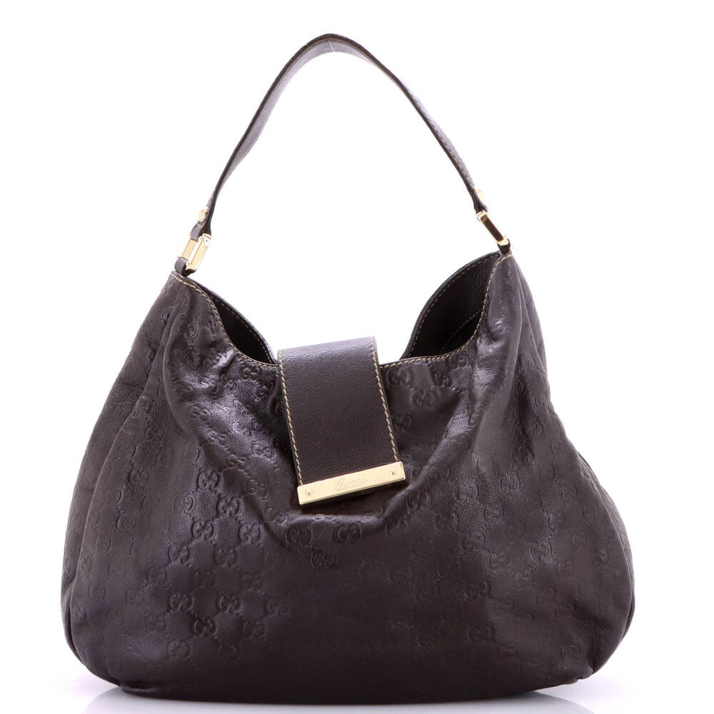 Gucci Medium New Ladies Web Hobo Guccissima Leather